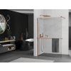 MEXEN/S - Kioto+ Sprchová zástěna WALK-IN s poličkou a držákem ručníků 125 x 200 cm, transparent, růžové zlato 800-125-121-60-00