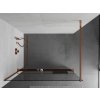 MEXEN/S - Kioto+ Sprchová zástěna WALK-IN s poličkou a držákem ručníků 125 x 200 cm, transparent, růžové zlato 800-125-121-60-00