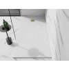 MEXEN/S - Stone+ obdélníková sprchová vanička 180 x 100, bílá, mřížka zlatá 44101018-G