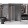 MEXEN/S - Velar Sprchová zástěna posuvná Walk-in 85 x 200 cm, dekor 8 mm, růžové zlato 871-085-000-33-60