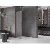 MEXEN/S - Velar Sprchová zástěna posuvná Walk-in 85 x 200 cm, dekor 8 mm, růžové zlato 871-085-000-33-60