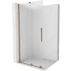 MEXEN/S - Velar Sprchová zástěna posuvná Walk-in 85 x 200 cm, dekor 8 mm, růžové zlato 871-085-000-33-60