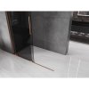 MEXEN/S - Velar Sprchová zástěna posuvná Walk-in 130 x 200 cm, grafit 8 mm, růžové zlato 871-130-000-43-60