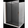 MEXEN/S - Velar Sprchová zástěna posuvná Walk-in 130 x 200 cm, grafit 8 mm, růžové zlato 871-130-000-43-60