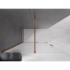 MEXEN/S - Velar Sprchová zástěna posuvná Walk-in 140 x 200 cm, dekor 8 mm, růžové zlato 871-140-000-33-60