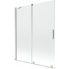 MEXEN/S - Velar dvoukřídlá posuvná vanová zástěna 140 x 150 cm, transparent, nikl kartáčovaný 896-140-000-01-97