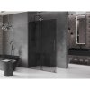 MEXEN/S - Velar Sprchová zástěna posuvná Walk-in 130 x 200 cm, grafit 8 mm, grafit metal 871-130-000-43-95
