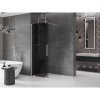 MEXEN/S - Velar Sprchová zástěna posuvná Walk-in 140 x 200 cm, grafit 8 mm, nikl kartáčovaná 871-140-000-43-97