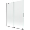 MEXEN/S - Velar dvoukřídlá posuvná vanová zástěna 140 x 150 cm, transparent, grafit metal 896-140-000-01-95