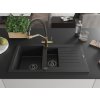 MEXEN/S - Matias granitový dřez 1.5 s odkapávačem včetně baterie Duo, černá 6502-77-671701-57-B