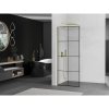 MEXEN/S - Kioto L Sprchová zástěna WALK-IN 70 x 200, černý vzor, zlato kartáčovaná 800-070-103-55-77