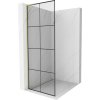 MEXEN/S - Kioto L Sprchová zástěna WALK-IN 70 x 200, černý vzor, zlato kartáčovaná 800-070-103-55-77
