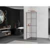 MEXEN/S - Kioto L Sprchová zástěna WALK-IN 70 x 200, černý vzor, růžové zlato 800-070-103-60-77