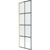 MEXEN/S - Next L vanová zástěna FIX 60 x 150 cm, černá vzor, zlatá kartáčovaná 895-060-000-03-77-55