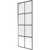 MEXEN/S - Next L vanová zástěna FIX 70 x 150 cm, černá vzor, růžové zlato 895-070-000-03-77-60