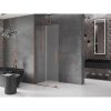 MEXEN/S - Velar L Sprchová zástěna posuvná Walk-in 100 x 200 cm, dekor 8 mm, růžové zlato 871-100-003-33-60