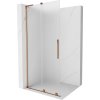 MEXEN/S - Velar L Sprchová zástěna posuvná Walk-in 100 x 200 cm, dekor 8 mm, růžové zlato 871-100-003-33-60