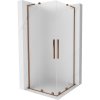 MEXEN/S - Velar L Duo sprchový kout, posuvné dveře 100 x 100 cm, dekor, růžové zlato 871-100-100-02-33-60