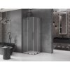 MEXEN/S - Velar L Duo sprchový kout, posuvné dveře 100 x 100 cm, dekor, grafit metal 871-100-100-02-33-95