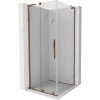 MEXEN/S - Velar L sprchový kout, posuvné dveře 110 x 110 cm, transparent, růžové zlato 871-110-110-03-60