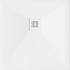 MEXEN/S - Stone+ čtvercová sprchová vanička 80 x 80, bílá, mřížka bílá 44108080-W