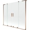MEXEN/S - Velar L Duo dvoukřídlá posuvná vanová zástěna 170 x 150 cm, transparent, růžové zlato 896-170-003-02-60