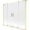 MEXEN/S - Velar L Duo dvoukřídlá posuvná vanová zástěna 200 x 150 cm, transparent, zlatá kartáčovaná 896-200-003-02-55