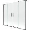 MEXEN/S - Velar L Duo dvoukřídlá posuvná vanová zástěna 200 x 150 cm, transparent, grafit kartáčovaná 896-200-003-02-66