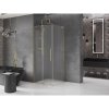MEXEN/S - Velar L sprchový kout, posuvné dveře 110 x 110 cm, dekor, zlato 871-110-110-33-50