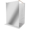 MEXEN/S - Kioto samostatně stojící sprchová zástěna 100 x 200, zrcadlové sklo 8 mm, měď kartáčovaná 800-100-002-65-50