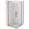 MEXEN/S - Velar L Duo sprchový kout, posuvné dveře 80 x 80 cm, dekor, měď kartáčovaná 871-080-080-02-33-65