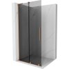 MEXEN/S - Velar L Sprchová zástěna posuvná Walk-in 90 x 200 cm, grafit 8 mm, měď kartáčovaná 871-090-003-43-65