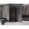 MEXEN/S - Velar L Duo sprchový kout, posuvné dveře 90 x 90 cm, grafit, měď kartáčovaná 871-090-090-02-43-65