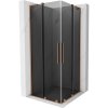 MEXEN/S - Velar L Duo sprchový kout, posuvné dveře 90 x 90 cm, grafit, měď kartáčovaná 871-090-090-02-43-65