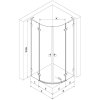 MEXEN/S - Lunar L sprchový kout čtvrtkruh křídlový levá 100 x 80 cm, transparent, černá 833L-100L-080P-70-00