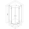 MEXEN/S - Lunar L sprchový kout čtvrtkruh křídlový pravá 100 x 80 cm, transparent, černá 833L-100P-080L-70-00