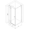 MEXEN/S - Lunar L sprchový kout dveře křídlové levá 70 x 70 cm, transparent, černá 834L-070-070-70-00-L