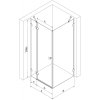 MEXEN/S - Lunar sprchový kout dveře křídlové levá 70 x 70 cm, transparent, černá 834-070-070-70-00-L