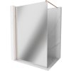 MEXEN/S - Kioto Sprchová zástěna WALK-IN 100 x 200, zrcadlové 8 mm, měď kartáčovaná 800-100-101-65-50