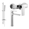MEXEN/S - Lynx DQ72 SET umyvadlová a sprchová baterie s příslušenstvím, chrom 745914DQ72-00