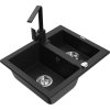 MEXEN/S - Carlos granitový dřez 1.5 včetně baterie Rita, černá 6518-77-670300-70