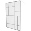 MEXEN/S - KIOTO samostatně stojící sprchová zástěna 100 x 200, transparent/černý vzor 8 mm, bílá 800-100-002-20-78