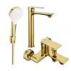 MEXEN/S - Royo R05 Set umyvadlové a vanové baterie s příslušenstvím, zlatá 72213R05-50
