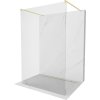 MEXEN/S - Kioto samostatně stojící sprchová zástěna 100 x 200, transparent 8 mm, zlatá kartáčovaná 800-100-002-55-00