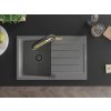 MEXEN/S - Bruno granitový dřez s odkapávačem včetně baterie Duo, šedá 6513-71-671701-57-B