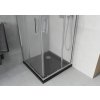 MEXEN/S - Rio čtvercový sprchový kout 80 x 80, mráz, chrom + vanička se sifonem Flat, černý 860-080-080-01-30-4070