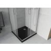 MEXEN/S - Rio čtvercový sprchový kout 80 x 80, mráz, chrom + vanička se sifonem Flat, černý 860-080-080-01-30-4070