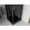 MEXEN/S - Rio čtvercový sprchový kout 90 x 90, grafit, chrom + vanička se sifonem Flat, černý 860-090-090-01-40-4070