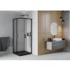 MEXEN/S - Rio čtvercový sprchový kout 90 x 90, transparent, černý + vanička se sifonem Flat, černý 860-090-090-70-00-4070B
