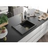 MEXEN/S - Ben granitový dřez 1 s odkapávačem pravý 600 x 500 mm, černá, sifon zlatá 6523605000-77-G